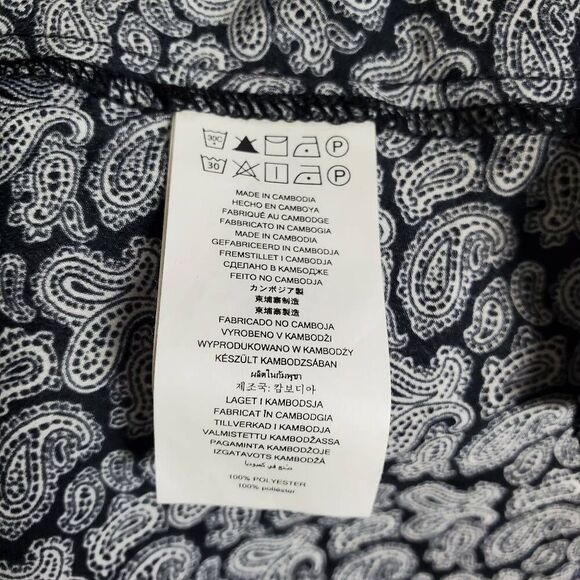 Michael Kors Sleeveless Tunic Top M Black White Paisley Hi-Low Hem Blouse - Picture 5 of 6